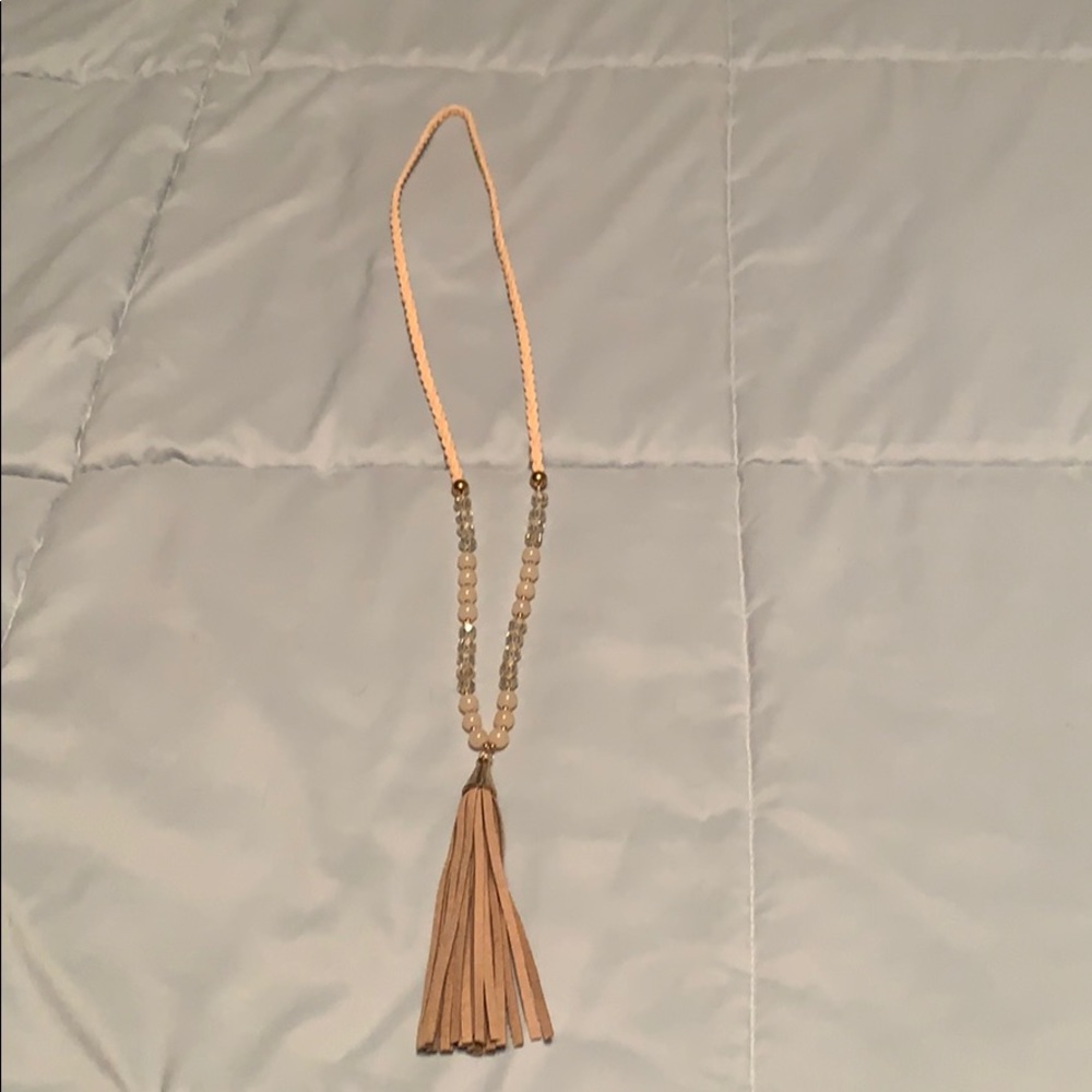 Cream/tan tassel necklace
